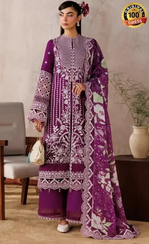 Akbar Aslam Embroidered Lawn Tenebris Dress (3)