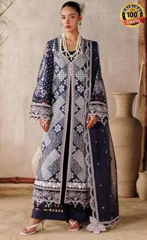 Akbar Aslam Embroidered Lawn Veloure Dress (1)