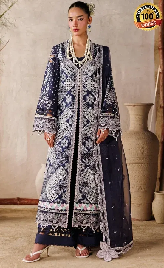 Akbar Aslam Embroidered Lawn Veloure Dress (1) Akbar Aslam Embroidered Lawn Veloure Dress (1)