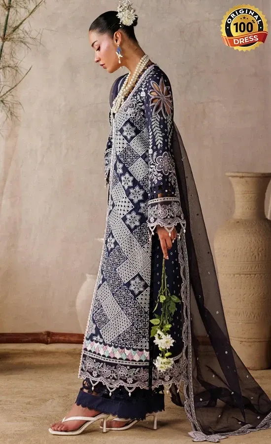 Akbar Aslam Embroidered Lawn Veloure Dress (3)