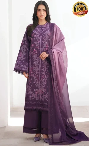 Embroidered Printed Lawn Avenor Dress (2)