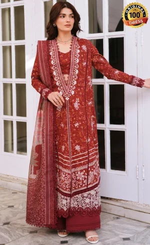 Embroidered Printed Lawn Elyndra Dress (1)