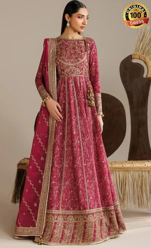 Jazmin Embroidered Raw Silk UR-7084 Dress (2)