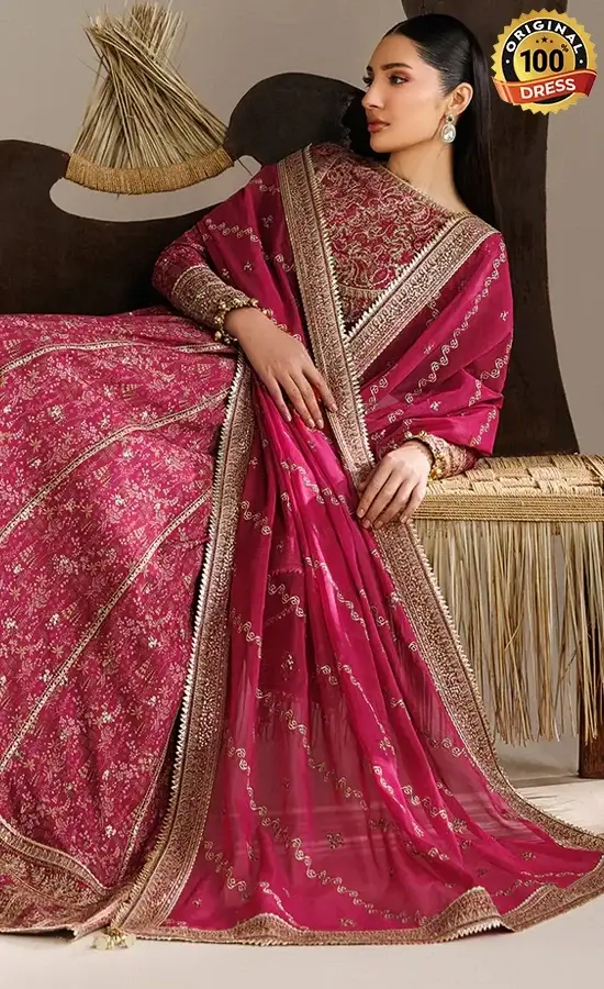 Jazmin Embroidered Raw Silk UR-7084 Dress (4)