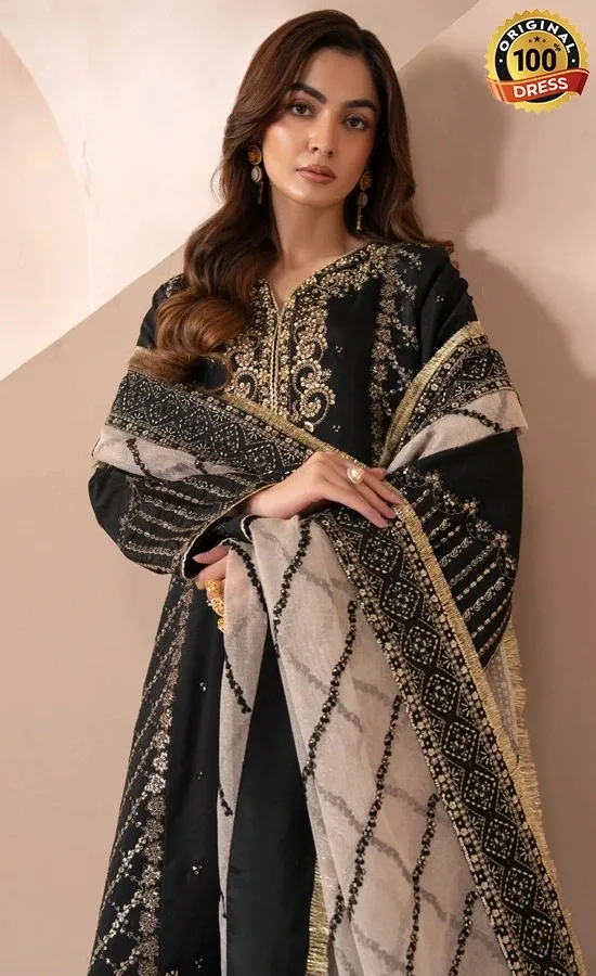 Jazmin Embroidered Silk Ayaneh Dress (1)