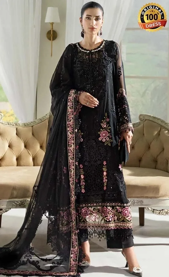 Maria B Embroidered Chiffon MPC-25-104 Dress (1) Maria B Embroidered Chiffon MPC-25-104 Dress (1)