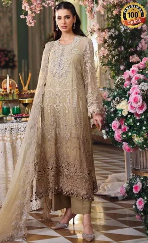 Maria B Embroidered Chiffon MPC-26-103 Dress (1)