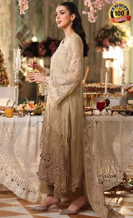 Maria B Embroidered Chiffon MPC-26-103 Dress (4)
