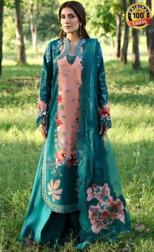 Afrozeh Embroidered Dyed Lawn Daliya Dress (4)