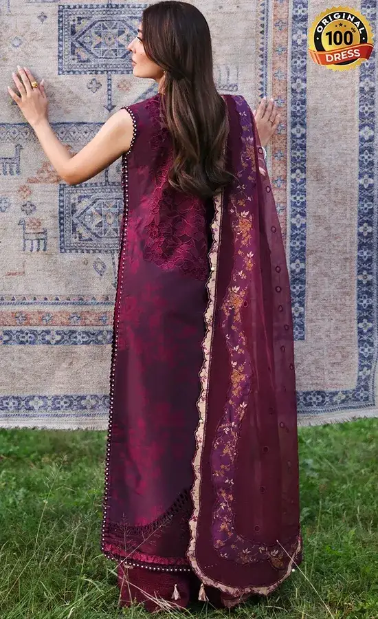 Afrozeh Embroidered Printed Lawn Thalia Dress (2)
