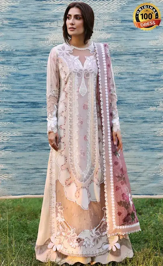 Afrozeh Embroidered Printed lawn Zeyam Dress Afrozeh Embroidered Printed lawn Zeyam Dress