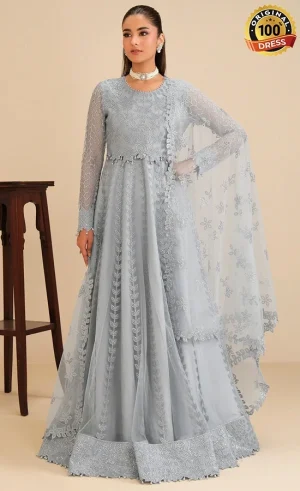 Alizeh PK Embroidered Net Shama Dress (4)