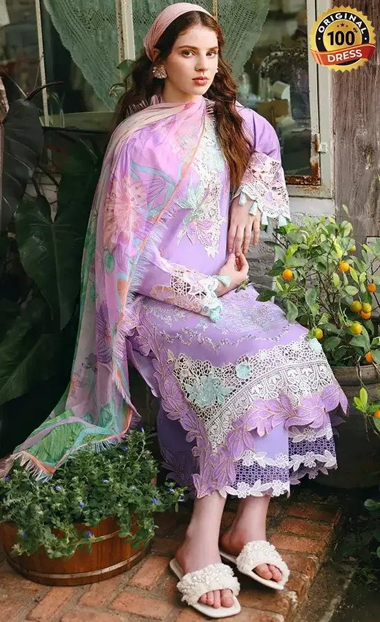 Mushq PK Embroidered Lawn Dewspell Dress (3)