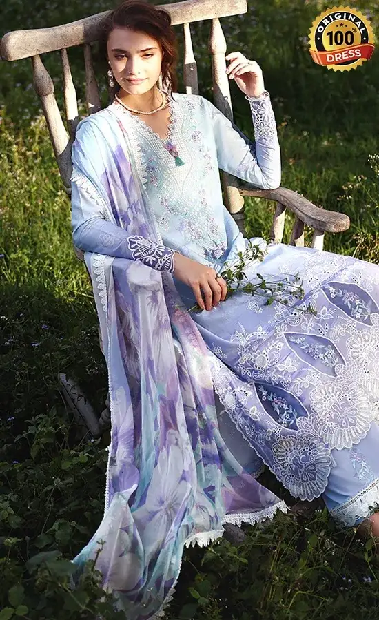 Mushq PK Embroidered Lawn Ombre Whisper Dress (3)