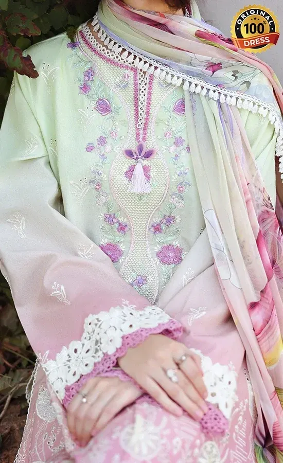 Mushq PK Embroidered Lawn Petal Pull Dress (1)