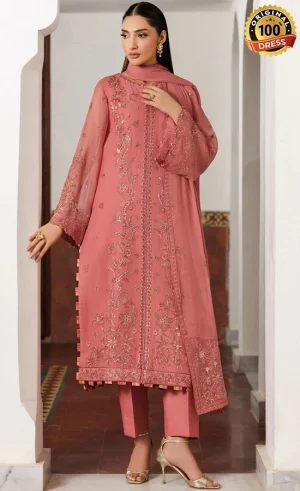Zarif PK Emberoidered Chiffon Angora Dress (4)