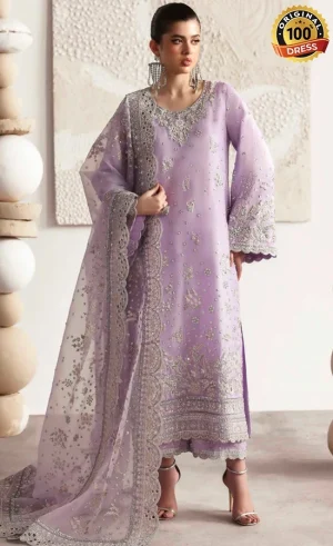 Akbar Aslam Embroidered Silk Champagne Dress (2)
