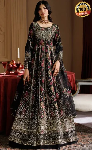 Embroidered Chiffon Ash Dress (4)