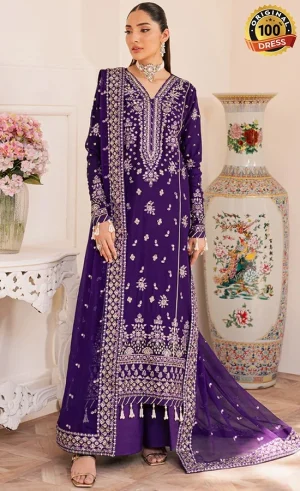 Embroidered Chiffon Calais Dress (4)