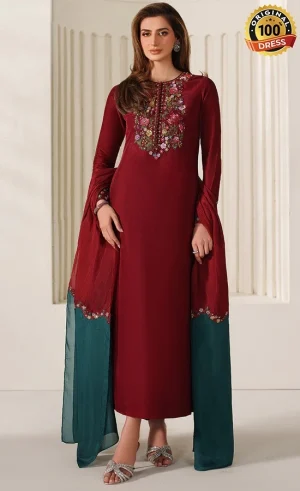 Iznik PK Embroidered Ramen Silk UE-612 Dress (4)