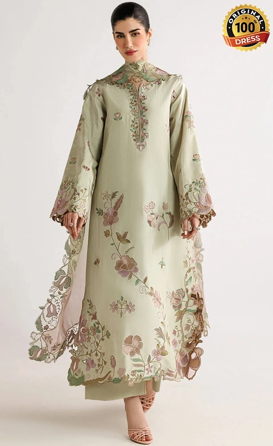 Iznik PK Embroidered Ramen Silk UE-649 Dress (2) Iznik PK Embroidered Ramen Silk UE-649 Dress (2)