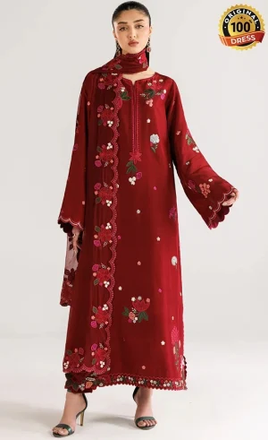 Iznik PK Embroidered Ramen Silk UE-652 Dress (1)