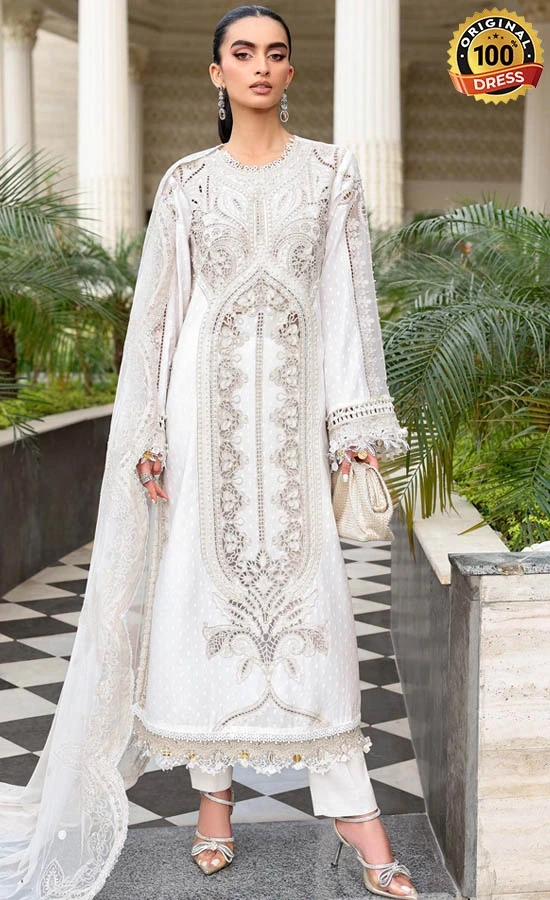 Maria B Embroidered Lawn EL-26-01 Dress (2) Maria B Embroidered Lawn EL-26-01 Dress (2)