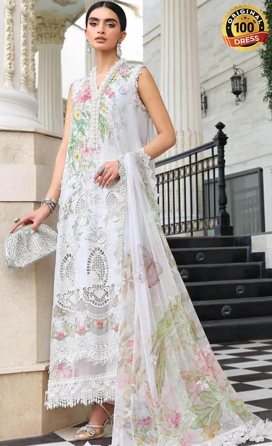 Maria B Embroidered Lawn EL-26-03 Dress (2) Maria B Embroidered Lawn EL-26-03 Dress (2)