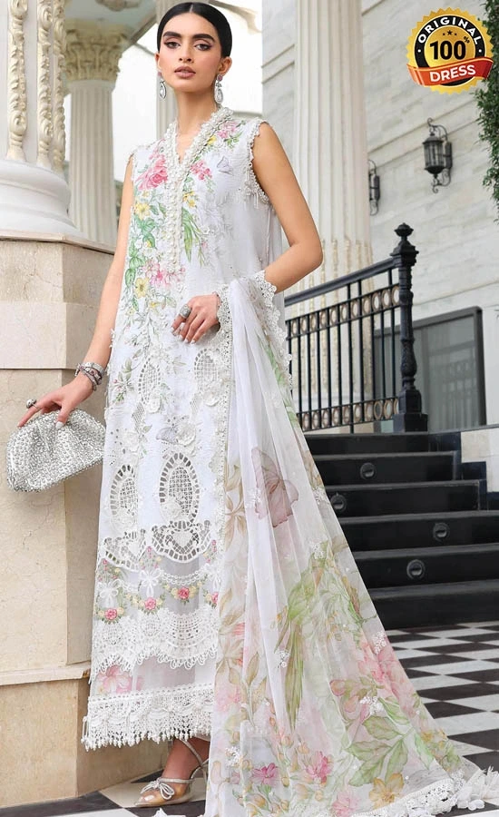 Maria B Embroidered Lawn EL-26-03 Dress (2) Maria B Embroidered Lawn EL-26-03 Dress (2)