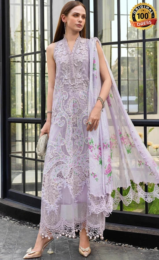 Maria B Embroidered Lawn EL-26-12 Dress (2) Maria B Embroidered Lawn EL-26-12 Dress (2)
