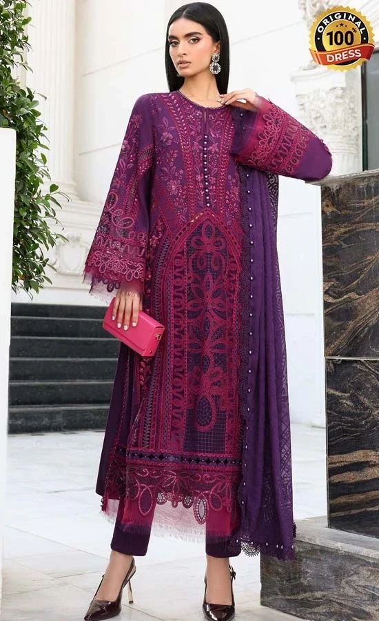 Maria B Embroidered Lawn EL-26-14 Dress Maria B Embroidered Lawn EL 26 14 Dress
