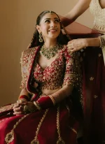 Ruby Red Bridal Lehenga Arch Border Video