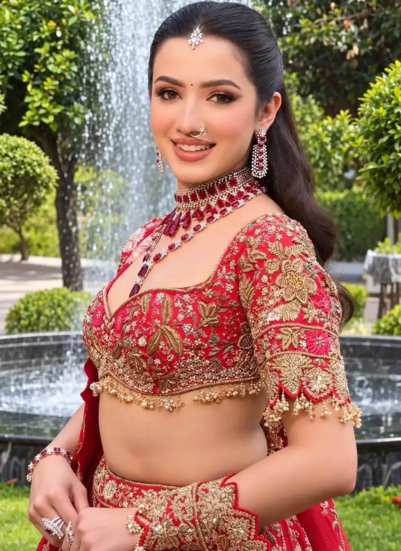 Rani Pink Bridal Lehenga Floral Arches Video