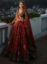 Red and Green Bridal Lehenga Choli Video
